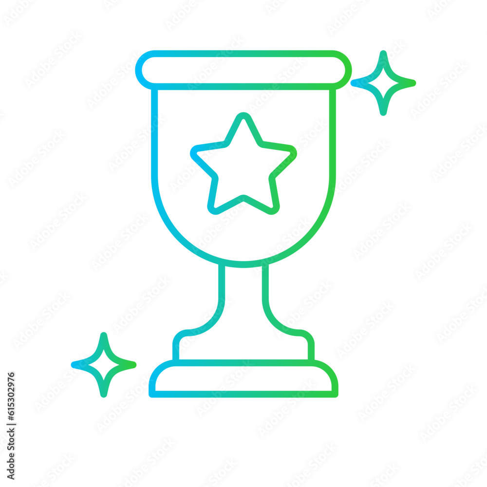 Reward business and finance icon with blue and green gradient outline style. badge, lottery, coin, thin, incentive, save, rank. Vector Illustration Reward business and finance icon with blue and green gradient outline style. badge, lottery, coin, thin, incentive, save, rank. Vector Illustration