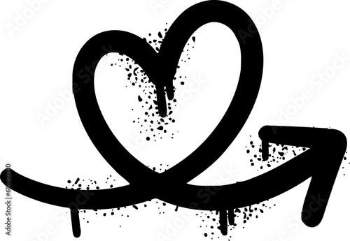 Graffiti Brush Heart Arrow