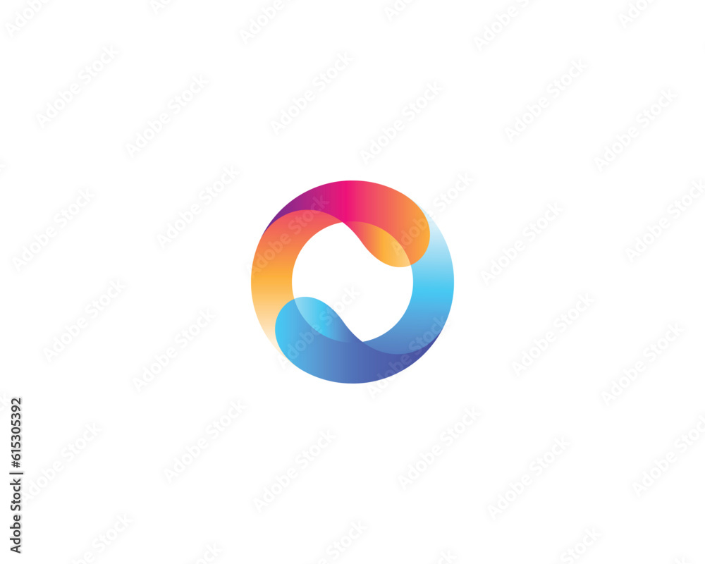 Colorful circle fluid logo gradient Colorful circle fluid logo gradient