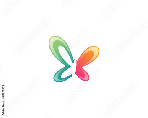 Abstract colorful butterfly logo gradient