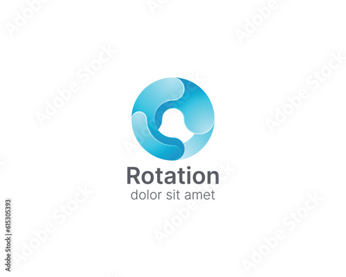 Colorful circle rotation logo gradient