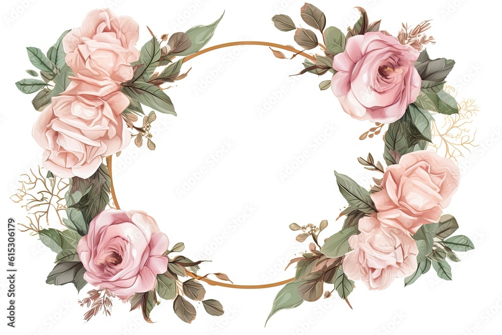 Floral frame. Elegant white background for wedding card. Vintage romantic border for decoration Generative AI illustrations Floral frame. Elegant white background for wedding card. Vintage romantic border for decoration Generative AI illustrations