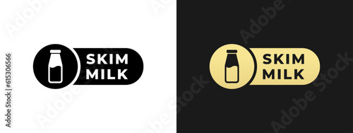 Skim milk Label Vector or Skim milk logo Vector Isolated in Flat Style. Best Skim milk label for product packaging design element. Skim milk logo for packaging design element.