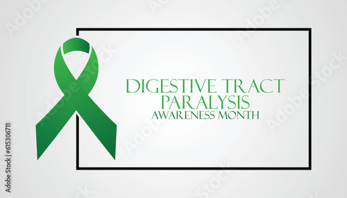 Digestive tract paralysis awareness month is observed every year in August. Health awareness vector.