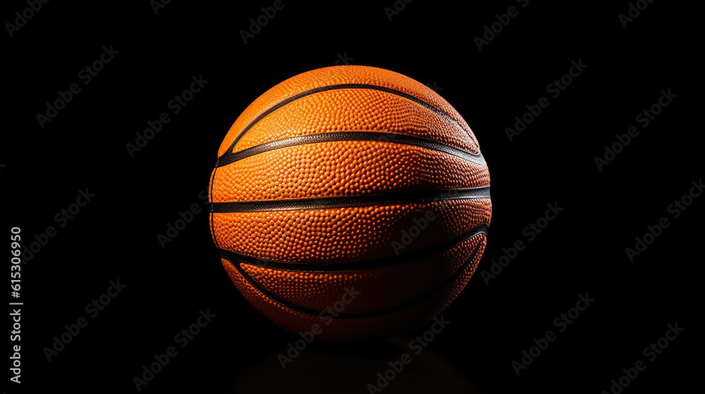basketball ball on a black wall background. Generative Ai