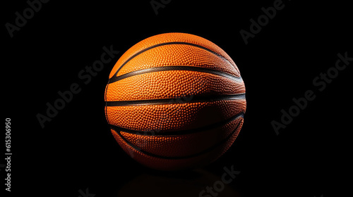 basketball ball on a black wall background. Generative Ai © PRI