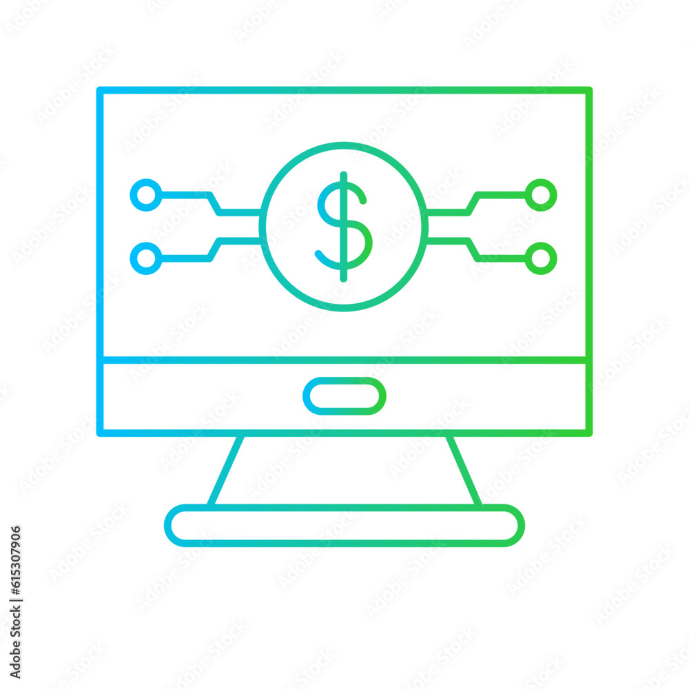 Platform business and finance icon with blue and green gradient outline style. futuristic, template, form, mockup, blue, set, minimalism. Vector Illustration Platform business and finance icon with blue and green gradient outline style. futuristic, template, form, mockup, blue, set, minimalism. Vector Illustration