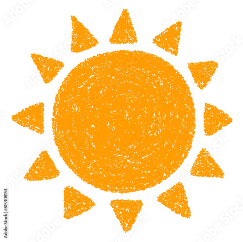 クレヨン素材　手描きの太陽のイラスト