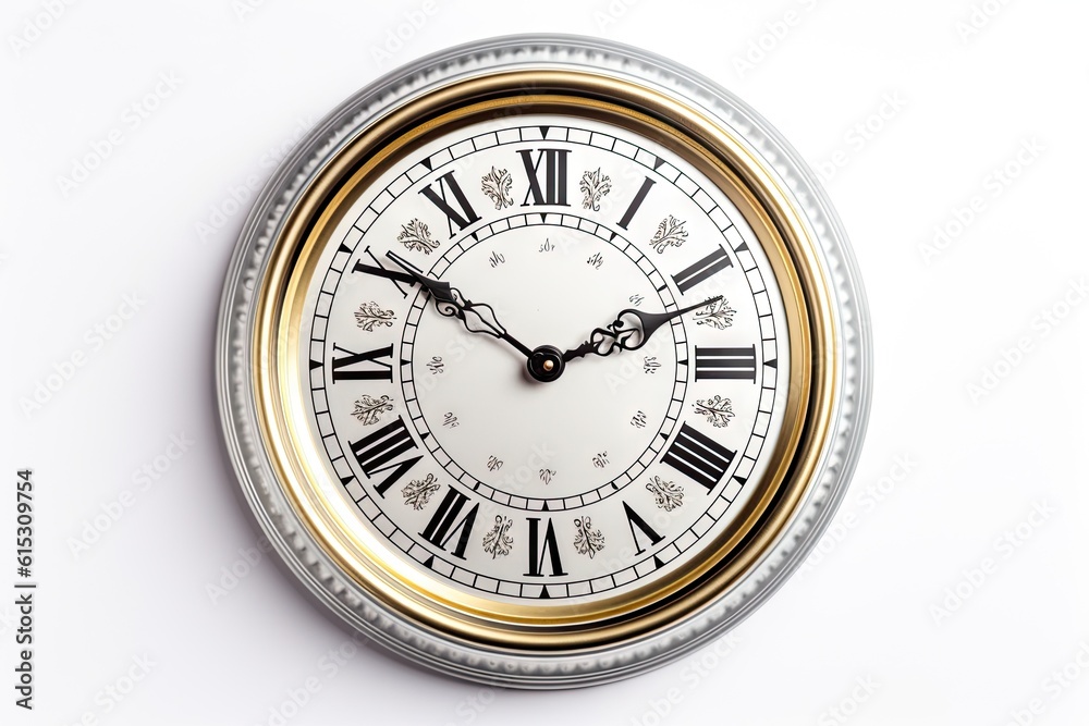 Timeless elegance. Close up of classic watch clock on a white isolated background