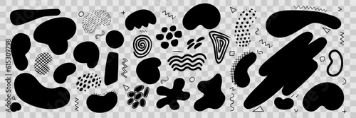 Abstract blotch shape. Liquid shape elements.liquid shadows random shapes. Organic amoeba blob shape abstract. Vector illustration
