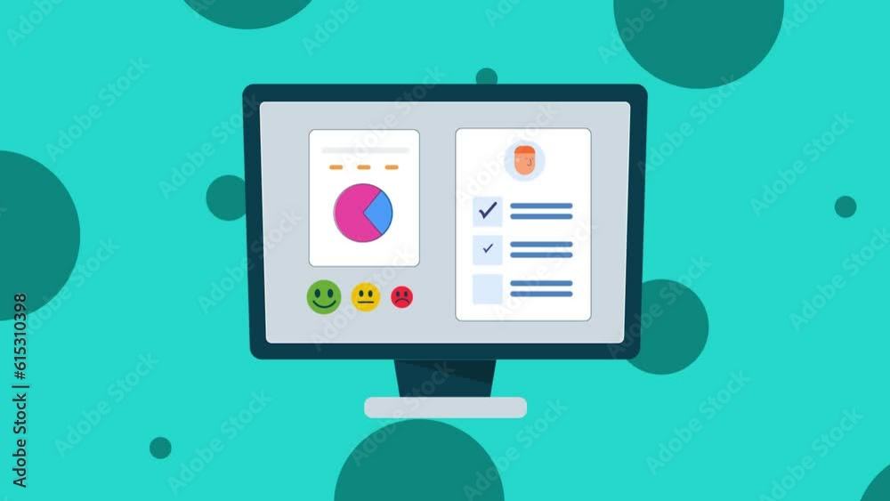 Online survey form. Customer sharing online experience. Customer satisfaction. User data analysis on computer screen. Online survey form. Customer sharing online experience. Customer satisfaction. User data analysis on computer screen.