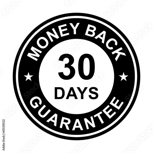 30 days money back guarantee icon vector for graphic design, logo, website, social media, mobile app, UI illustration