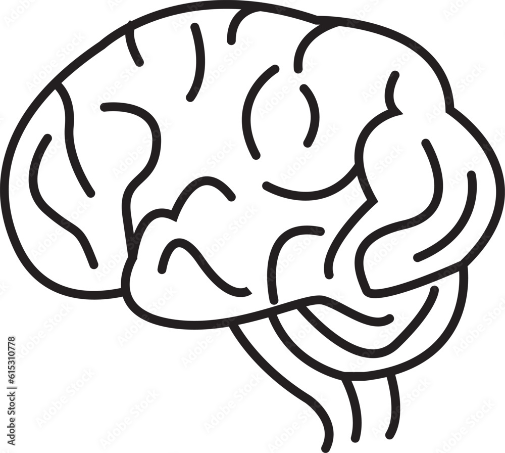 Brain  icon  for AI (artificial intelligence)  concept.