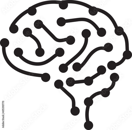 Brain  icon  for AI (artificial intelligence)  concept.