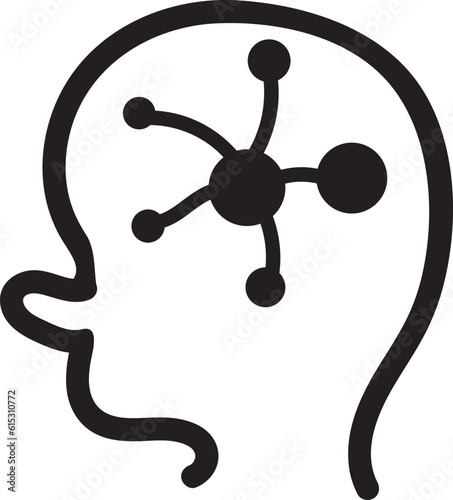 Brain  icon  for AI (artificial intelligence)  concept.