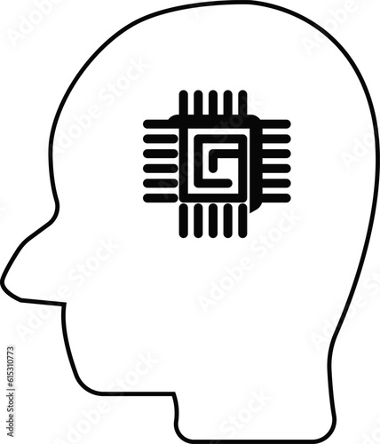Brain  icon  for AI (artificial intelligence)  concept.