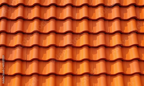 Orange roof tiles background. Roofing texture. For banner, postcard, book illustration.
