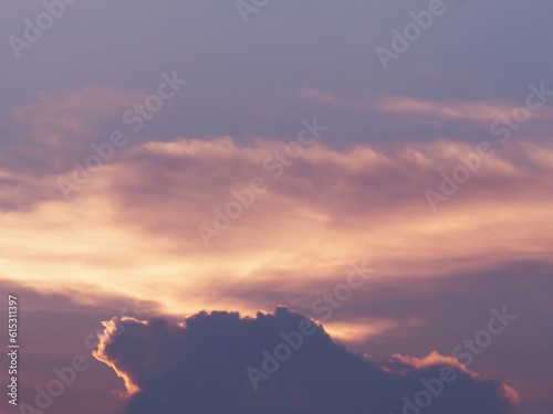 Orange sky in the evening before sunset © Rapeeporn