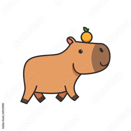 capybara icon. Cartoon hippopotamus. Vector illustration