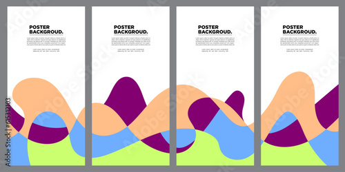fluid abstract poster background flat design