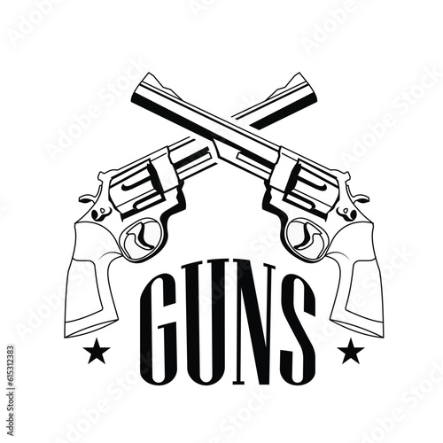 crossed guns logo vector design