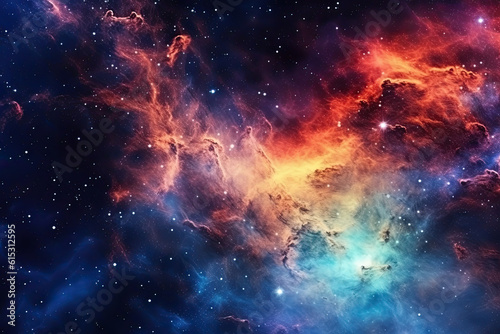 A realistic beautiful dark and colorful galaxy