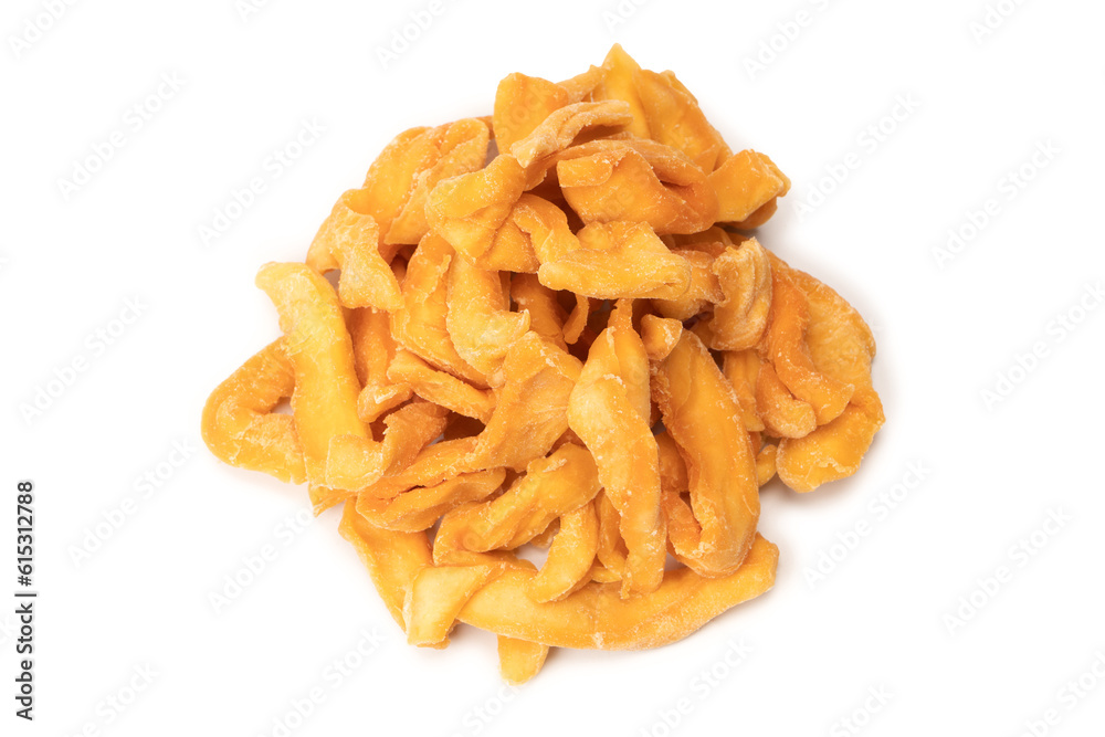 Dried melon slices isolated on a white background. Dried melon slices isolated on a white background.