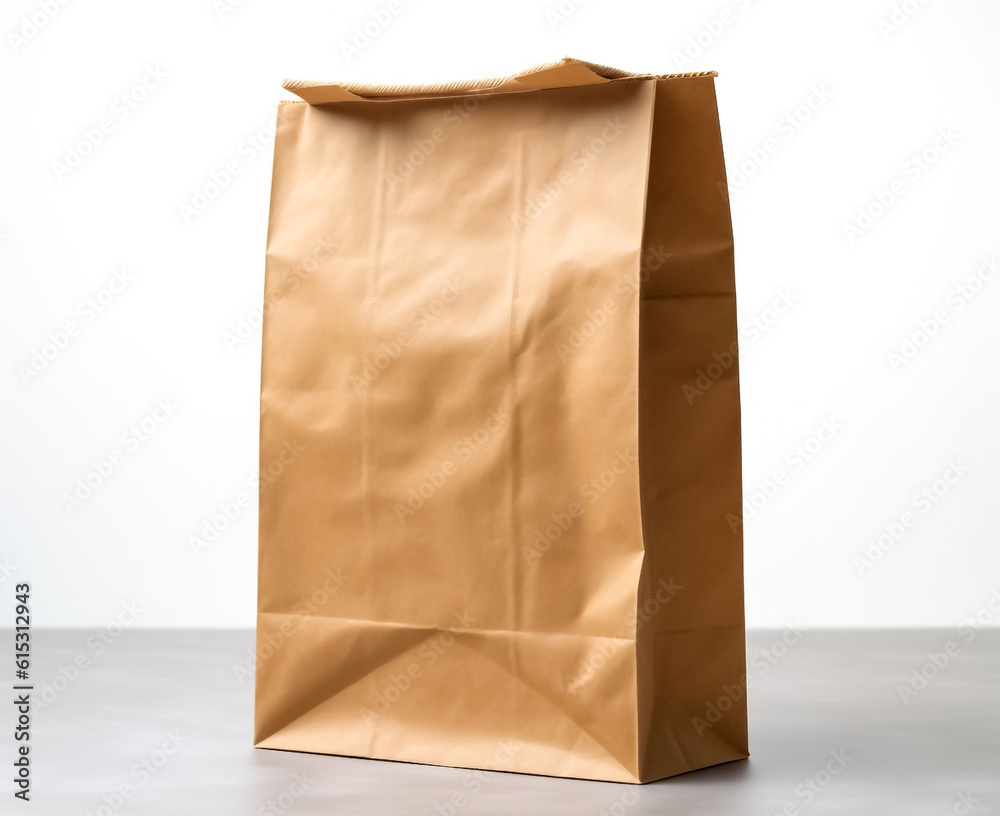 Compostable Trash Bag - Use a paper bag to line your small compost or kitchen waste bin, containing organic waste for easy composting. generative AI. Compostable Trash Bag - Use a paper bag to line your small compost or kitchen waste bin, containing organic waste for easy composting. generative AI.