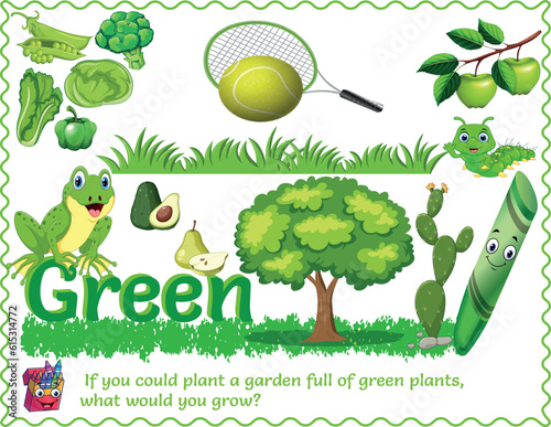 An educational green-themed activity page
