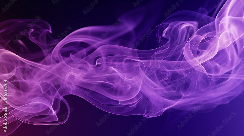 Line of violet smoke as it elegantly twists and turns in the air, Generative AI