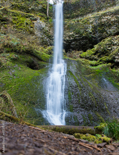 Tall Waterfall Over Cliff