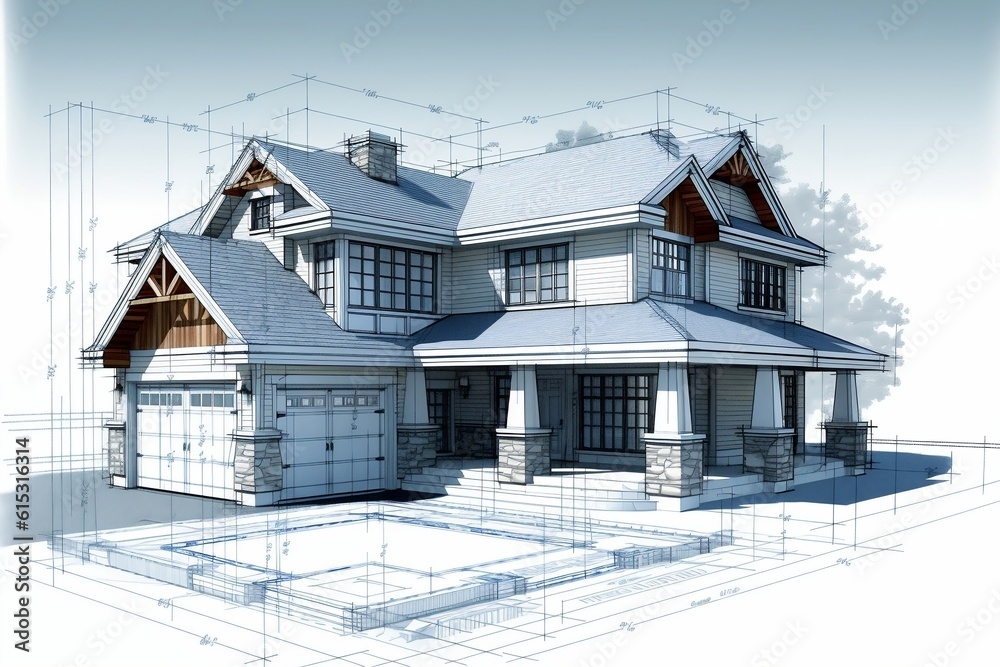 Under Construction: Blueprint of a House, Generative AI