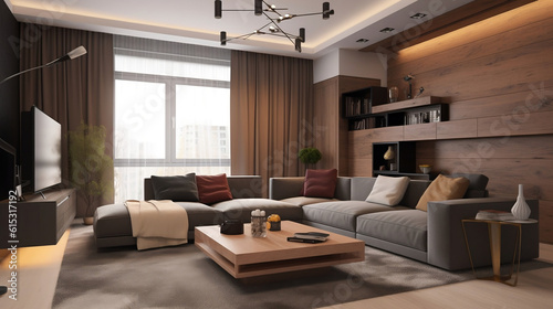 modern living room interior. Generative ai © moon