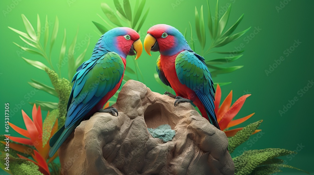 love bird flaying and drink generative ai