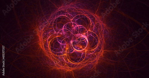 3D rendering abstract fractal electromagnetic background 