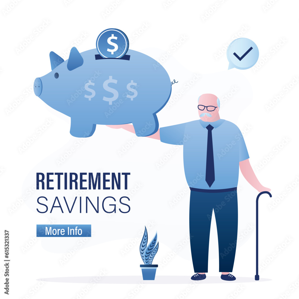 Smart grandfather holds piggy bank with money. Retirement savings. Pension fund, bank deposit. Passive income secure. Aged man with money for decent old age. Financial independence, Smart grandfather holds piggy bank with money. Retirement savings. Pension fund, bank deposit. Passive income secure. Aged man with money for decent old age. Financial independence,