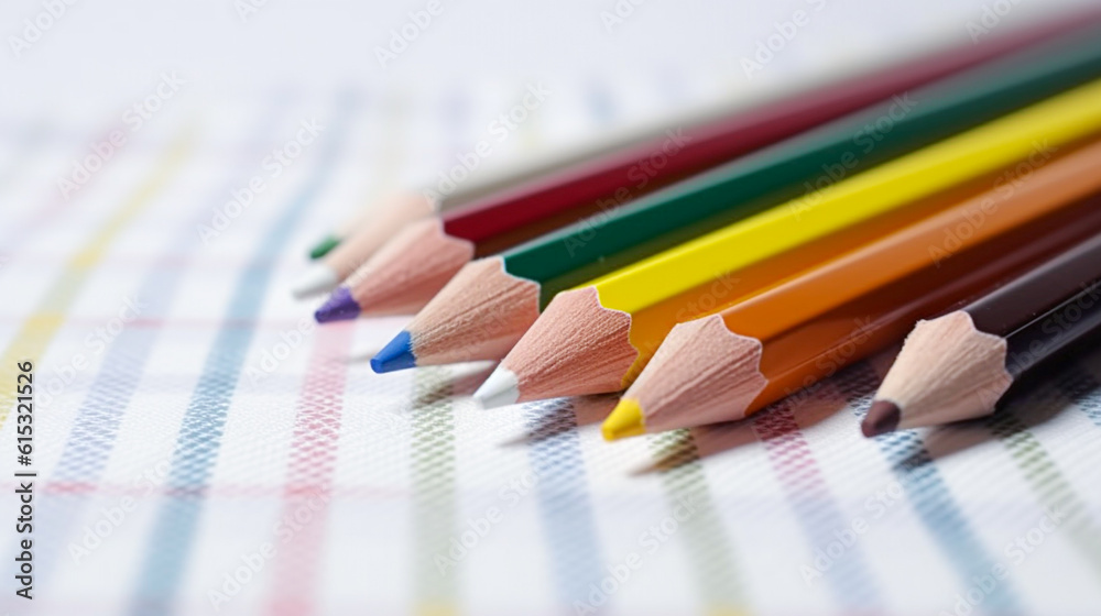 Colored pencils on the background of the table. selective focus. Colored pencils on the background of the table. selective focus.