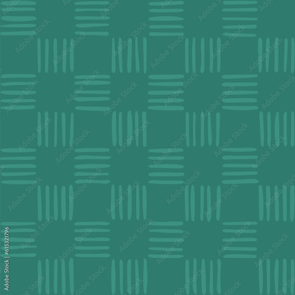 hand drawn striped squares. celadon repetitive background. vector seamless pattern. stylish geometric texture. fabric swatch. wrapping paper. continuous design template for textile, linen, home decor