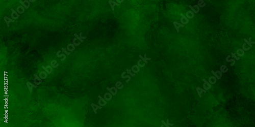 Trendy green watercolor grunge cement wall. Vector design. Dark green grunge background.