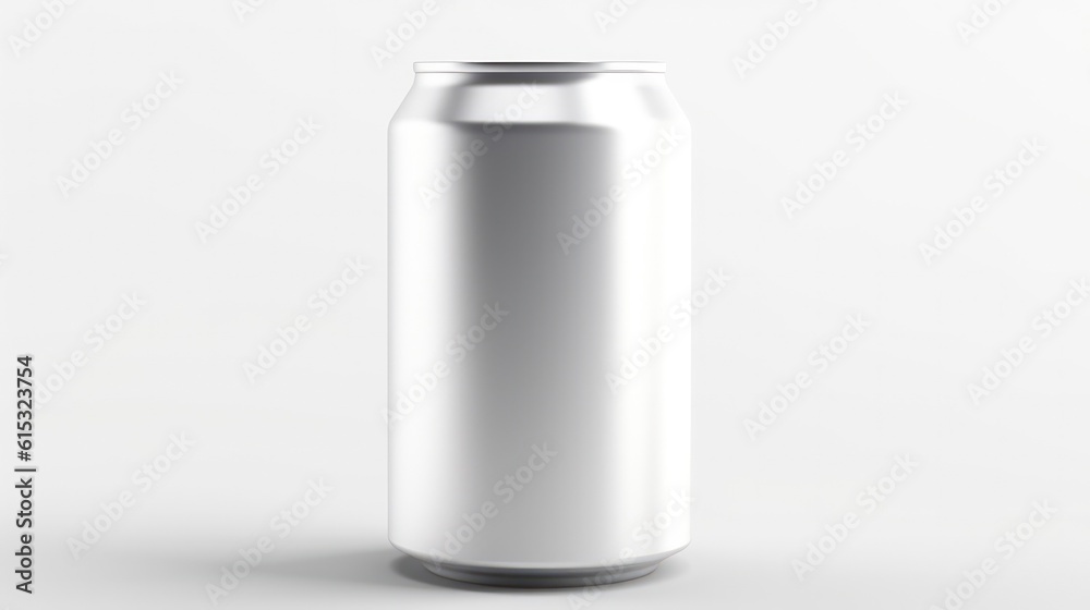a photo of white can of soda mock up on soft colour background with copy space generative ai a photo of white can of soda mock up on soft colour background with copy space generative ai