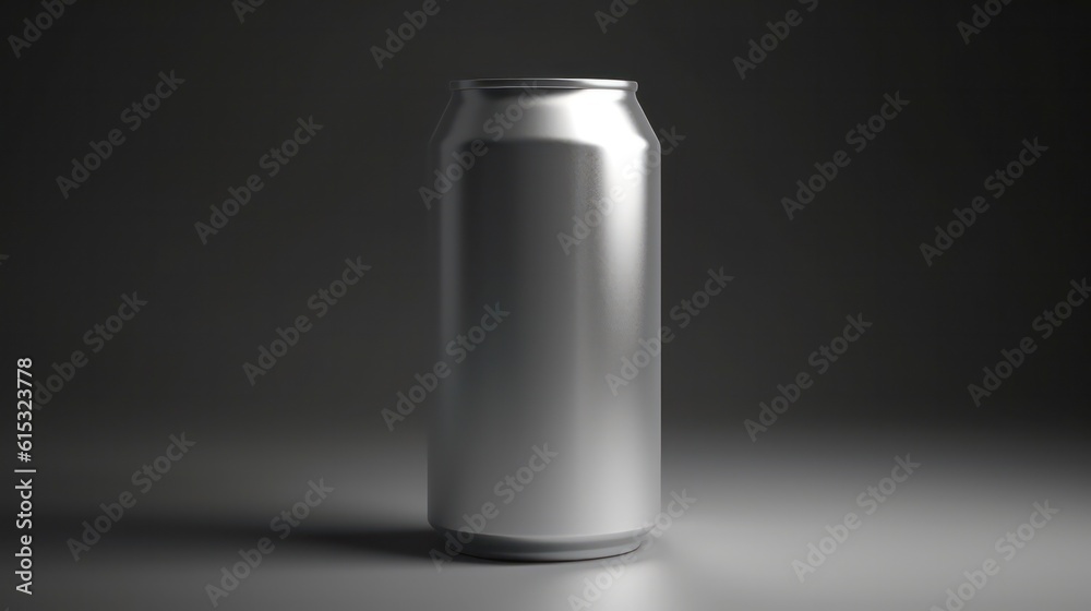 a photo of silver can of soda mock up on soft colour background with copy space generative ai a photo of silver can of soda mock up on soft colour background with copy space generative ai