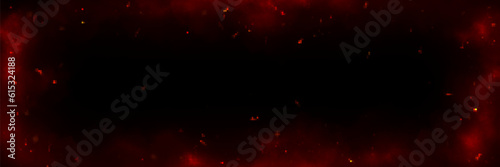 Tela Background with fire sparks, embers and smoke