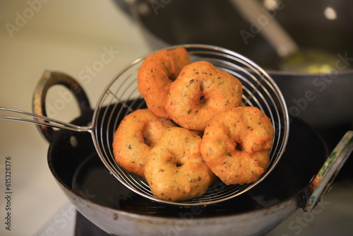 vada south indian famous breakfast tiffins closeup with selective focus and blur photo