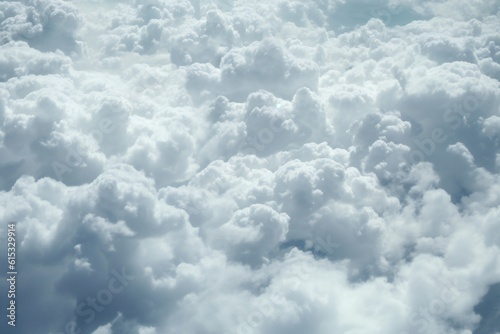 Soft fluffy white clouds background, intricate detail Generative AI 
