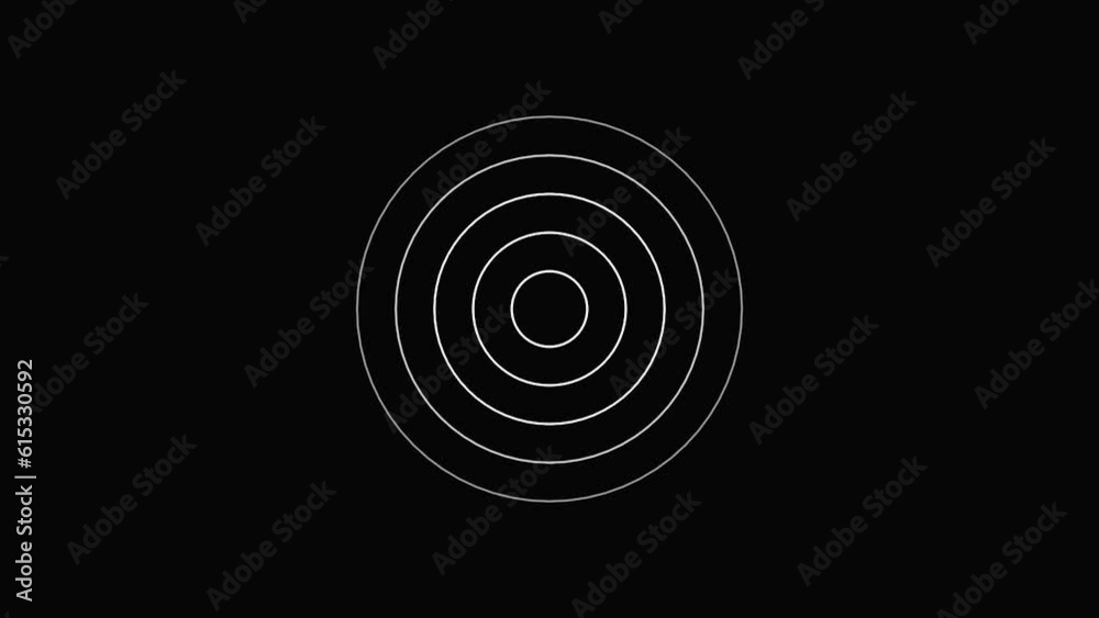 Digital radio waves white circle diffusion animation . Digital radio waves white circle diffusion animation .