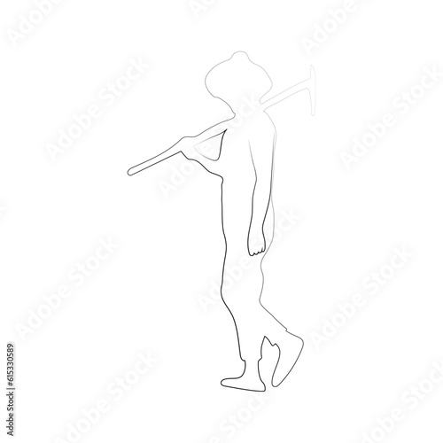 icon of a man hoeing vector © Ida