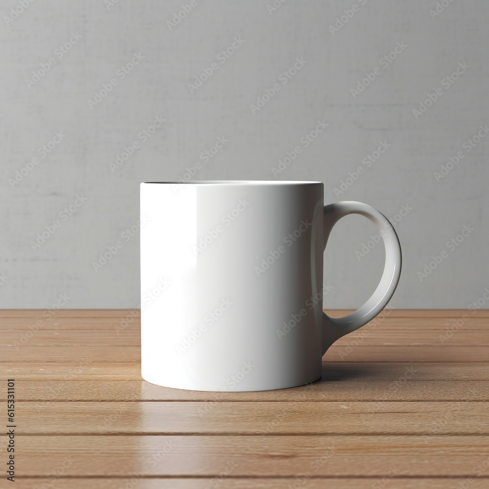 Blank white mug cup mockup Generative AI Blank white mug cup mockup Generative AI