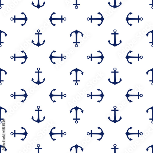 Seamless vector pattern with anchors. Background in marine style. Vector illustration