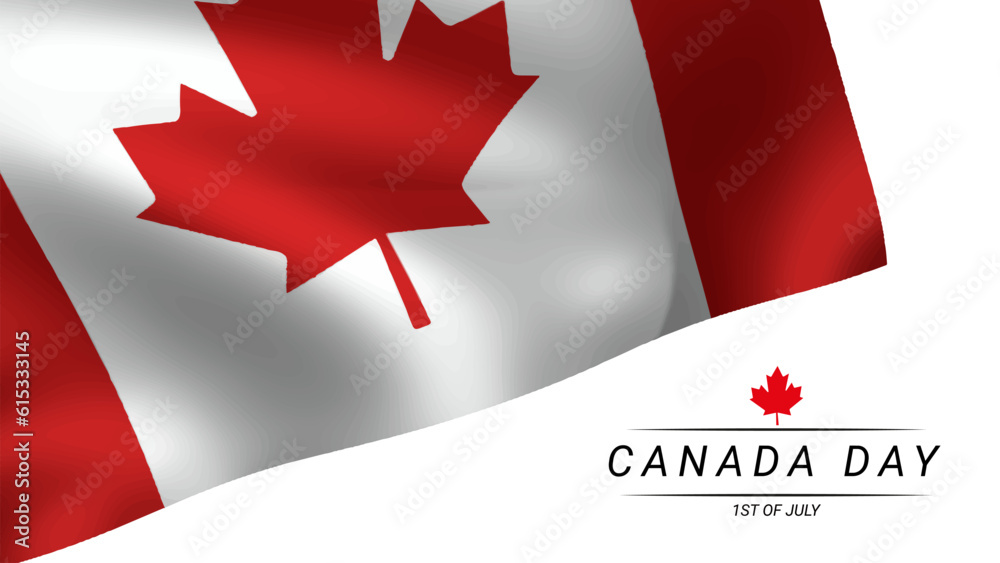 Happy Canada Day Greeting card with red maple leaf and flags. background for the national day of Canada celebration. Happy Canada Day typography design. vector illustration. Happy Canada Day Greeting card with red maple leaf and flags. background for the national day of Canada celebration. Happy Canada Day typography design. vector illustration.