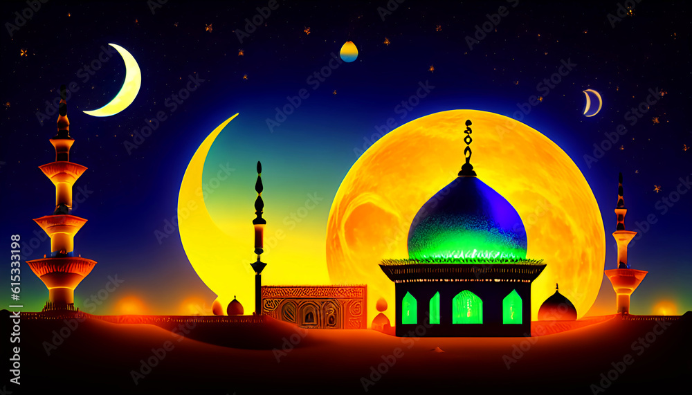 Eid Alfitr Moon With a Background, Wallpaper Free Download